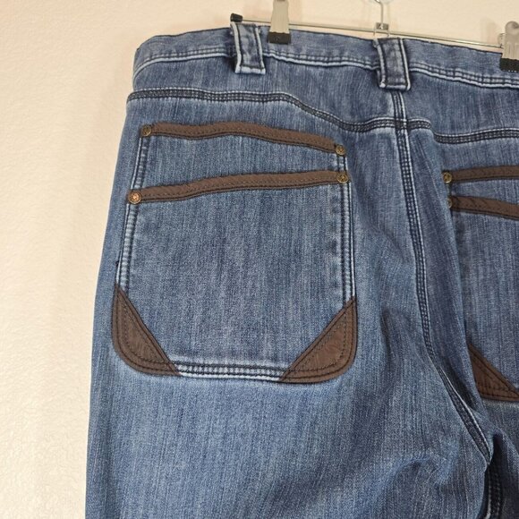 American Worker Denim Jeans Men Size 42 x 30 Cargo Style Medium Wash Casual - Picture 7 of 14